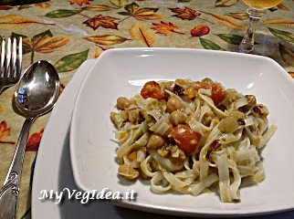 TAGLIATELLE DI RISO con verdure e legumi