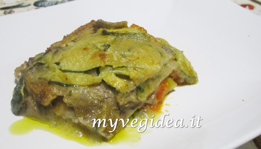 LASAGNA FARINA DI LENTICCHIE E SEMOLA con funghi porcini e zucchine