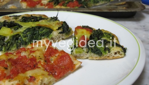 PIZZA DI FAGIOLI e farina con verdure miste